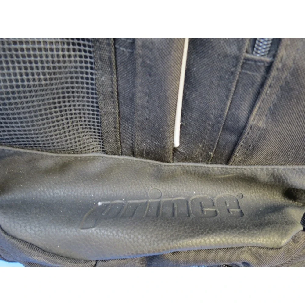 Prince Black Tennis Backpack Dual Zipper Sports Bag